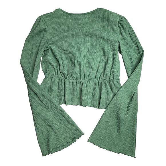 Urban Outfitters Lucielle Ruffle Tie-Front Top Size Small - Picture 3 of 9